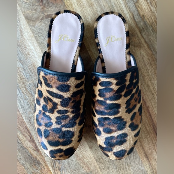 J. Crew Leopard Calf Hair Clog Size 5.5 New w/ out Box - Picture 3 of 11